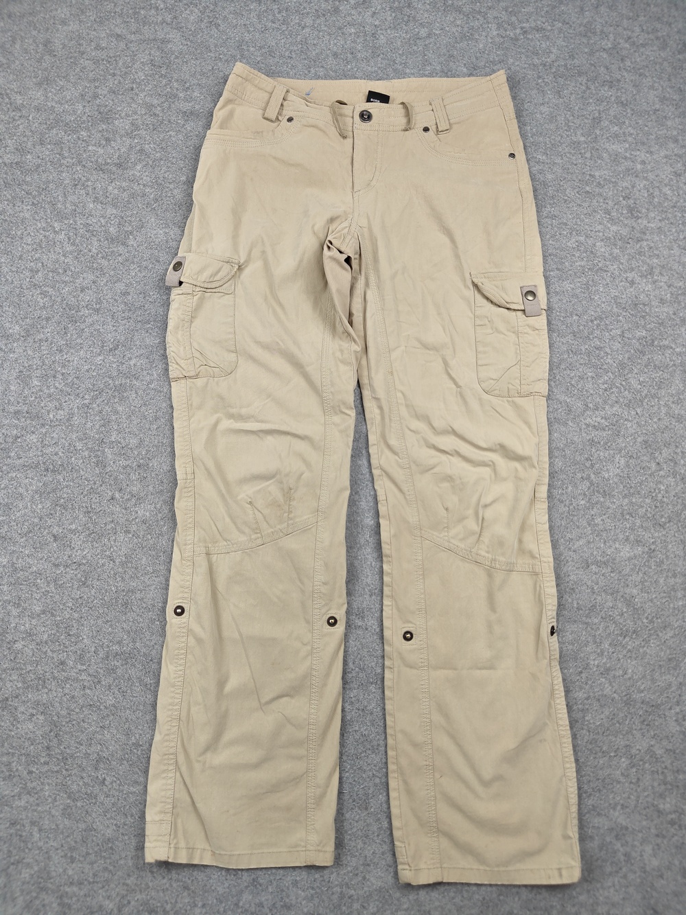 KÜHL Pants Womens 6 Beige Cargo Straight Twill Stretch Travel Lightweight
